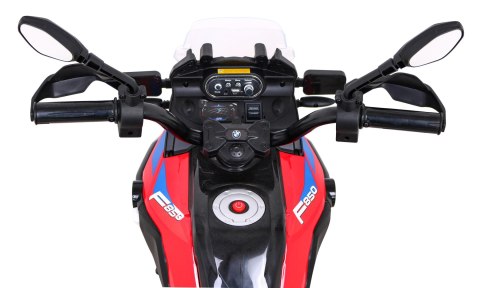 Motor BMW F850 GS na akumulator dla dzieci Czerwony + Kółka pomocnicze + Audio LED + Wolny Start + EVA