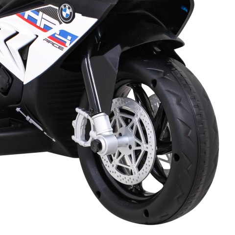 Motor BMW HP4 na akumulator dla dzieci Biały + 3 Koła + LED + MP3 USB + Ekoskóra