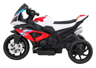 Motor BMW HP4 na akumulator dla dzieci Czerwony + 3 Koła + LED + MP3 USB + Ekoskóra