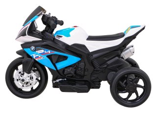 Motor BMW HP4 na akumulator dla dzieci Niebieski + 3 Koła + LED + MP3 USB + Ekoskóra