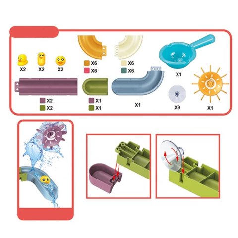 Zabawka do kąpieli dla dzieci– wodny tor z kaczuszkami i zjeżdżalnia