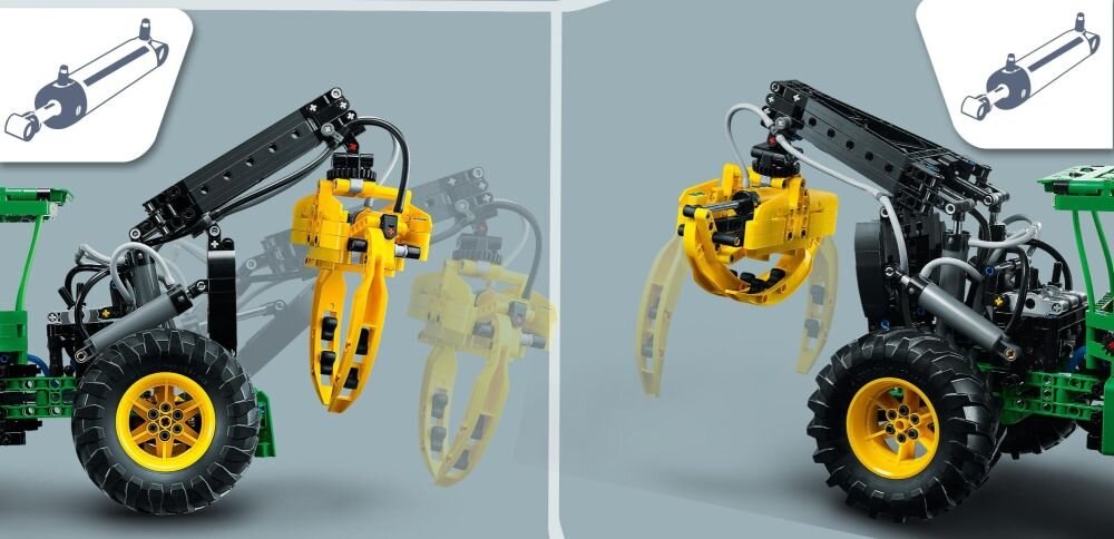 LEGO Technic Ciągnik zrywkowy John Deere 948L-II 42157 klocki elementy zabawa łączenie figurki akcesoria figurka zestaw