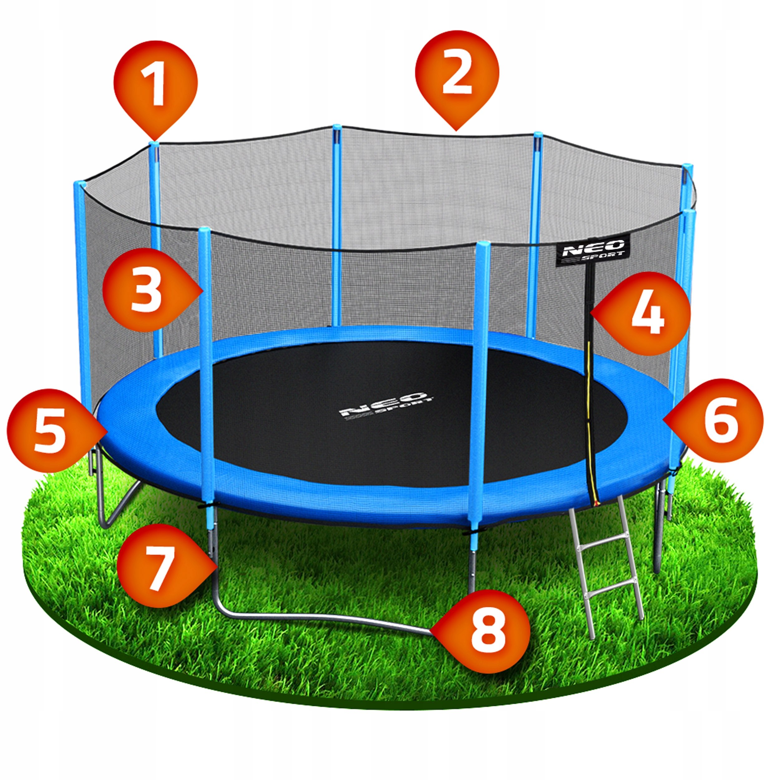 TRAMPOLINA OGRODOWA 404cm 13ft NEOSPORT model 2024 Rodzaj z siatką