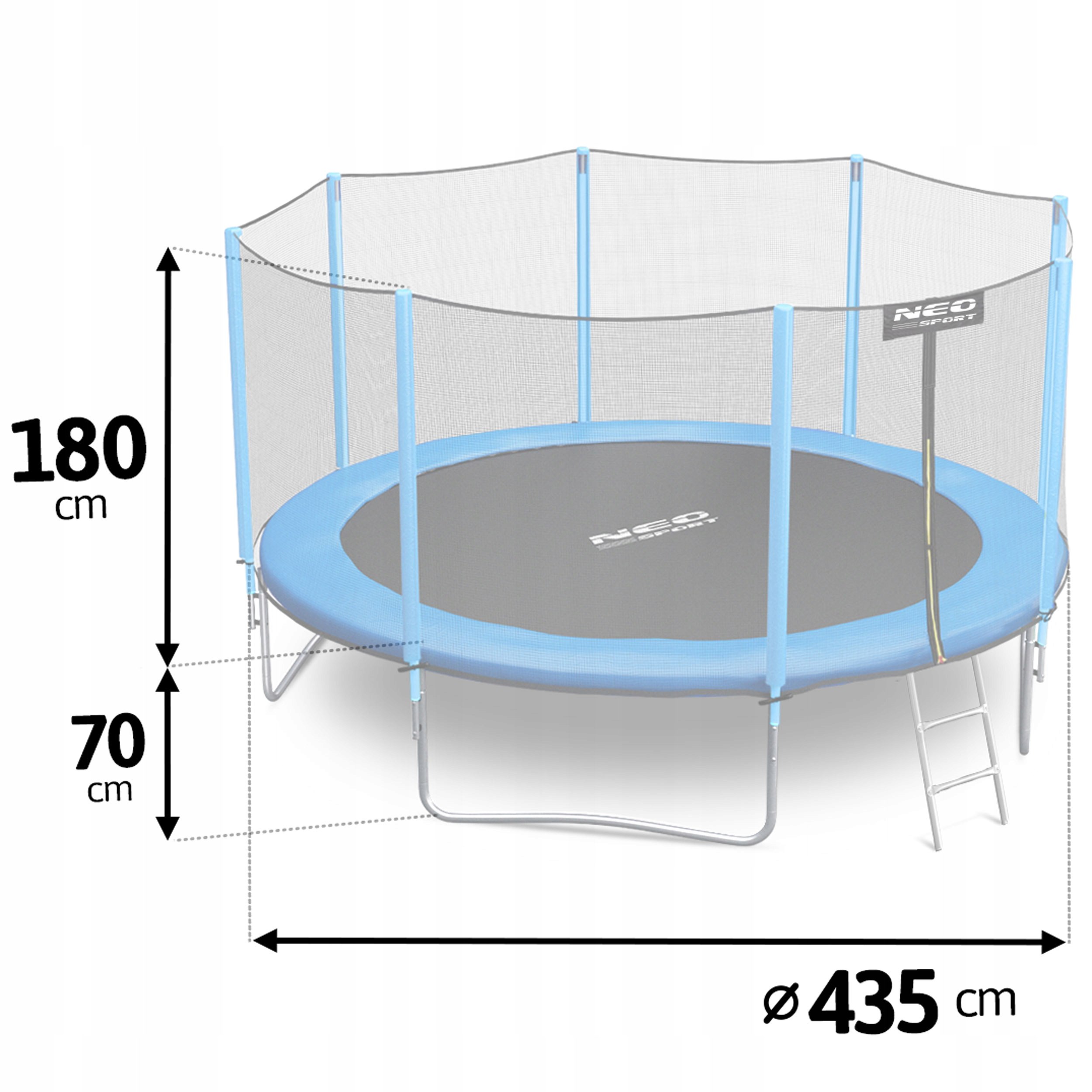 TRAMPOLINA OGRODOWA 435cm 14ft NEOSPORT model 2024 Wiek dziecka 3 lata +