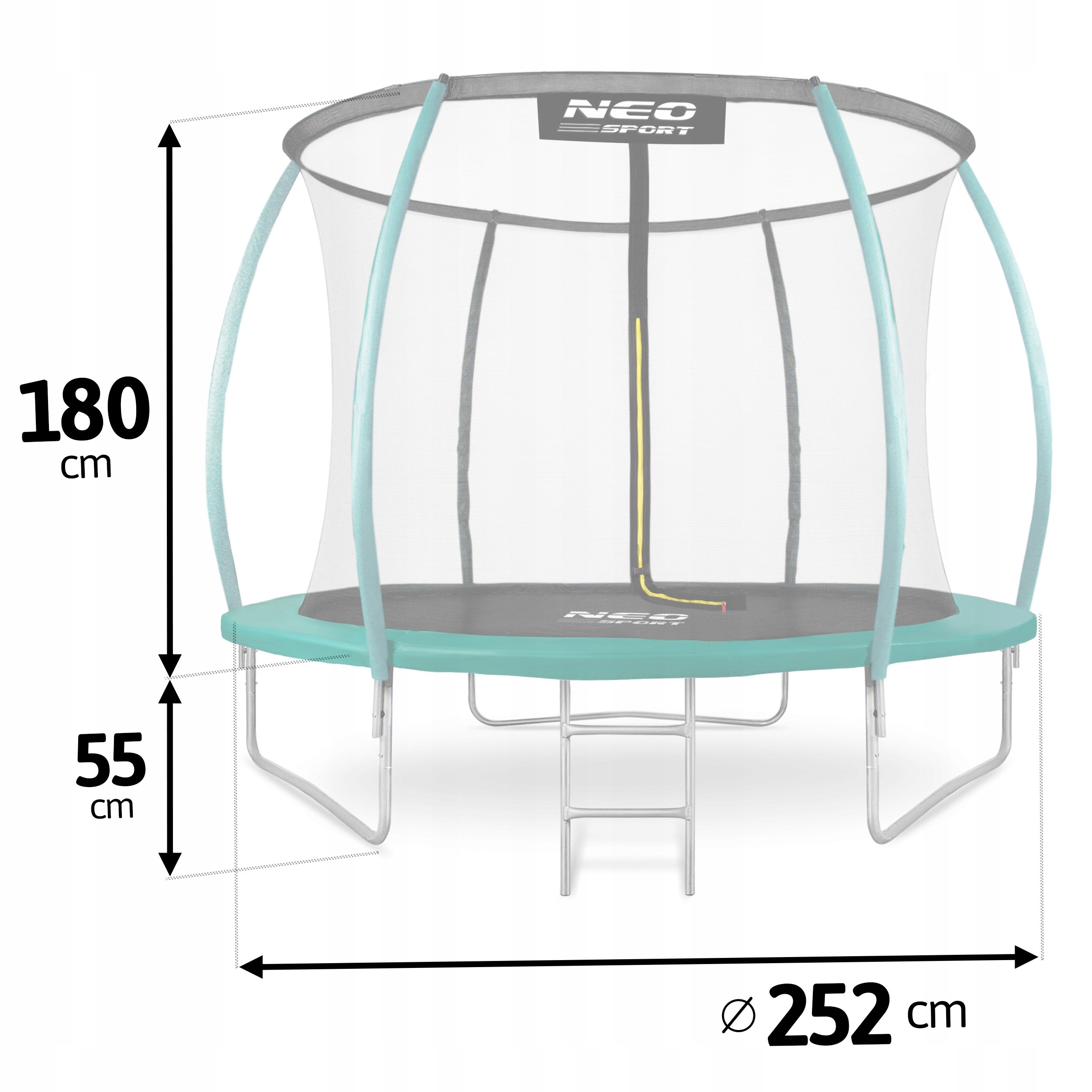 TRAMPOLINA OGRODOWA DLA DZIECI 252cm 8ft NEOSPORT Rozmiar (ft) 8 (244-252 cm)